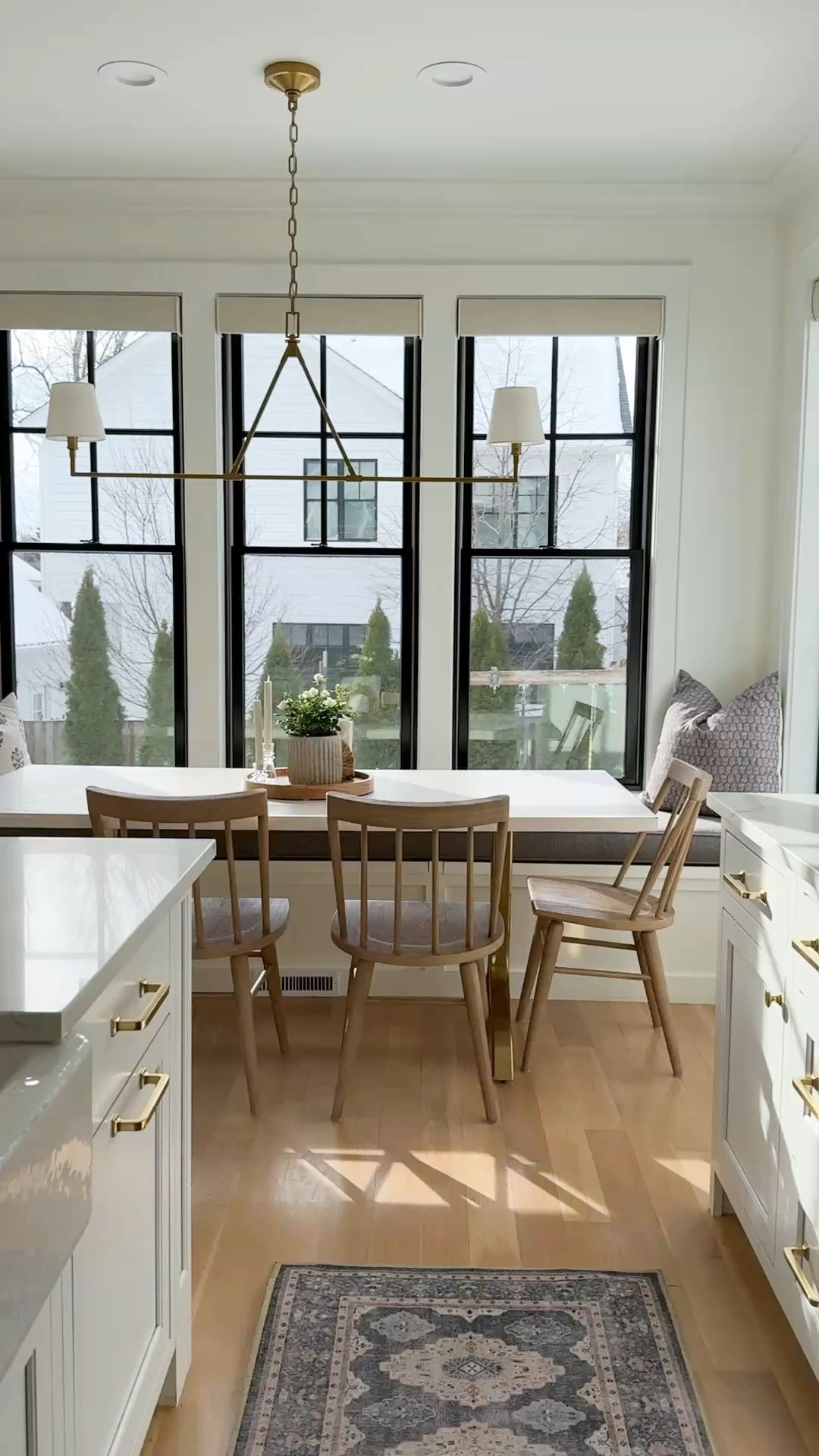 Shop my breakfast nook! I love this wishbone table from West Elm, which works perfectly with my built-in bank at. These chairs from Pottery Barn have been very sturdy and clean very easily with kids. I recently switched out our pendant to this linear chandelier and it is the perfect fixture for a small dining space.

#LTKHome #LTKWatchNow #LTKStyleTip