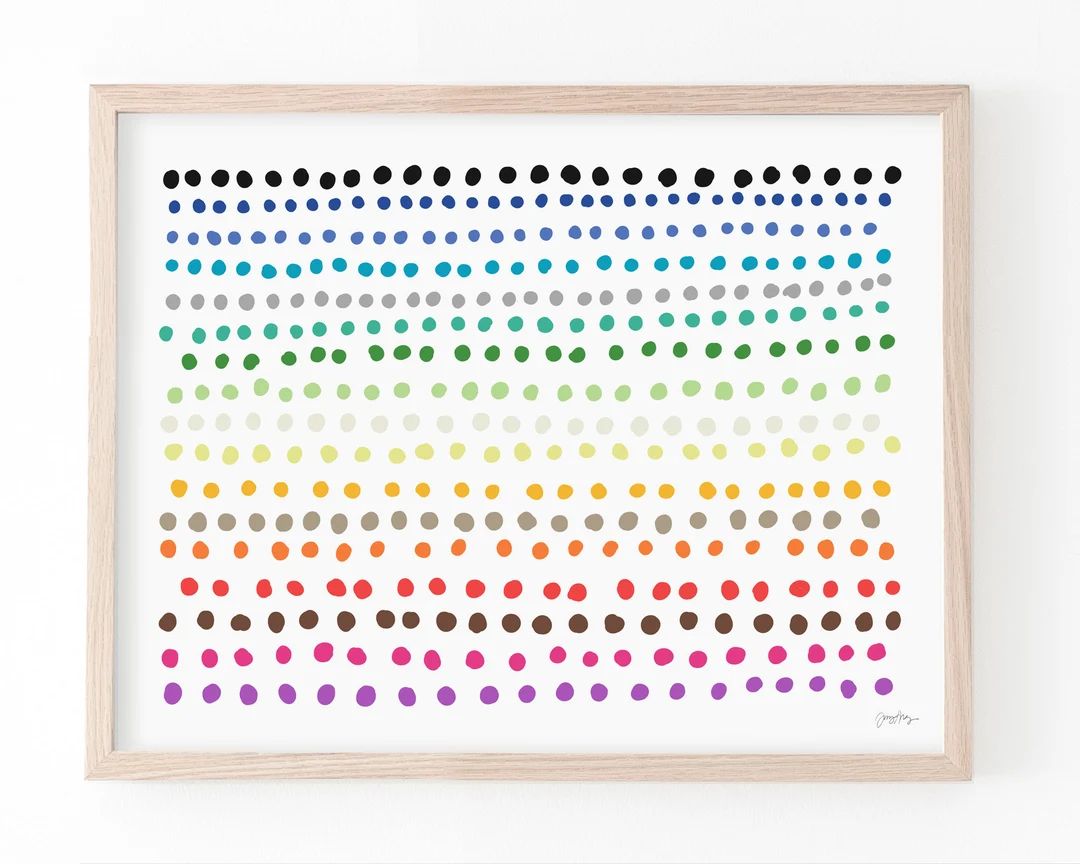 Rainbow Polka Dots Art Print. Signed. Available Framed or Unframed. Gift. 150422. | Etsy (US)