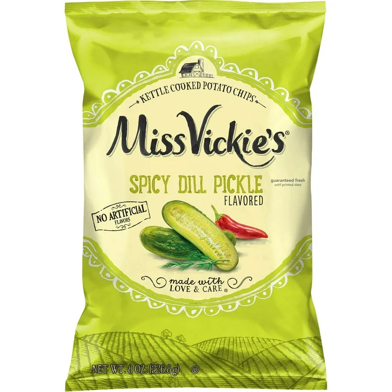 Miss Vickie's Potato Chips Spicy Dill Pickle Flavored, 8 oz Bag | Walmart (US)