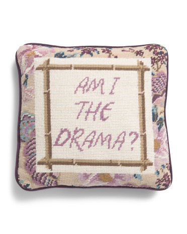 11x11 Drama Needlepoint Pillow | TJ Maxx
