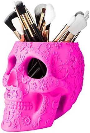 Skull Makeup Brush, Candy Bowl & Pen Holder, Trick or Treat Bowl, Spooky Goth Halloween Decoratio... | Amazon (US)