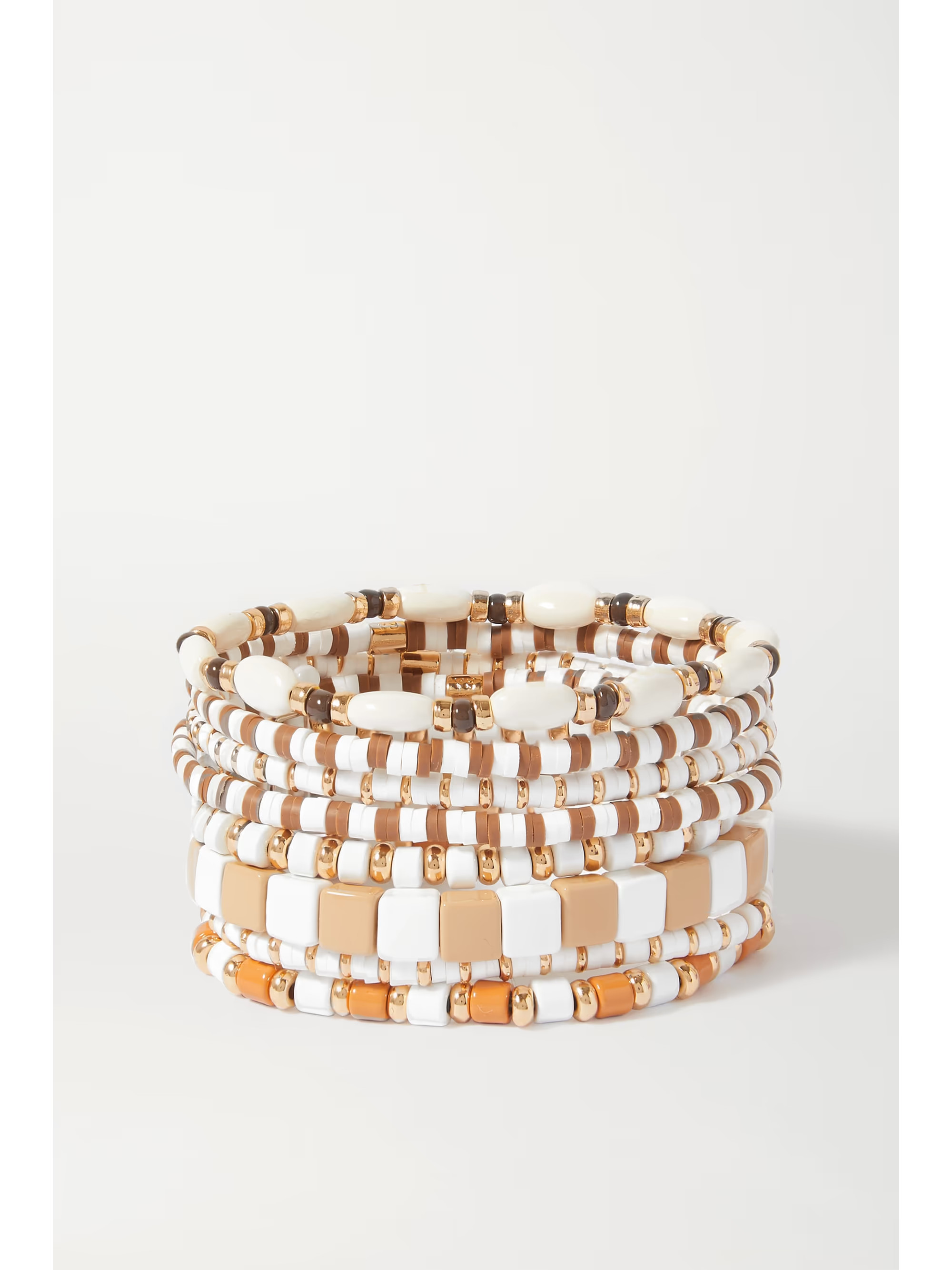 Colour Therapy set of eight enamel and gold-tone bracelets | NET-A-PORTER (UK & EU)