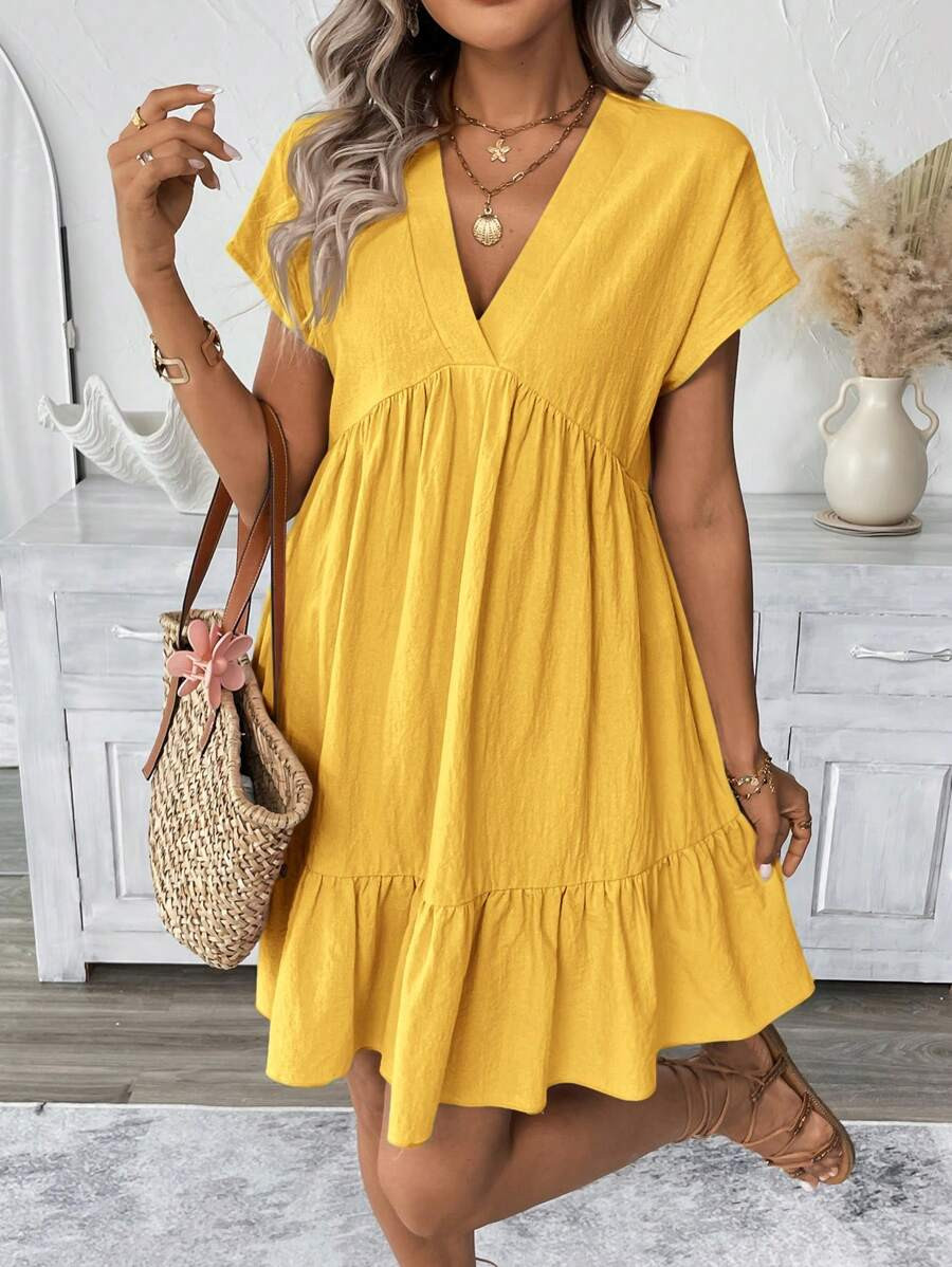 SHEIN LUNE Short Pink Casual Vacation Romantic Beach Ladies Dress, Summer,Summer Dresses For Wome... | SHEIN