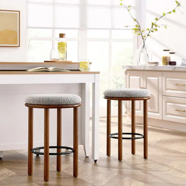 Fable Boucle Fabric Counter Stools - Set of 2 - Bed Bath & Beyond - 40176547 | Bed Bath & Beyond