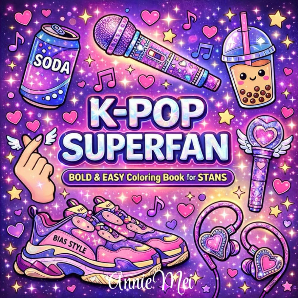 KPop Superfan Bold and Easy Coloring Book: Perfect Gift for K Pop Fans | Cute Coloring Pages for ... | Amazon (US)