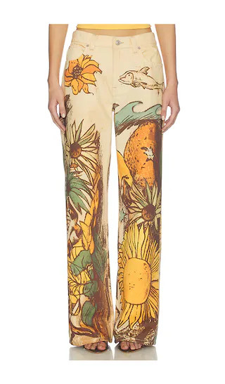 x We The Free Printed Straight Leg Pant in Beach Scene | Revolve Clothing (Global)