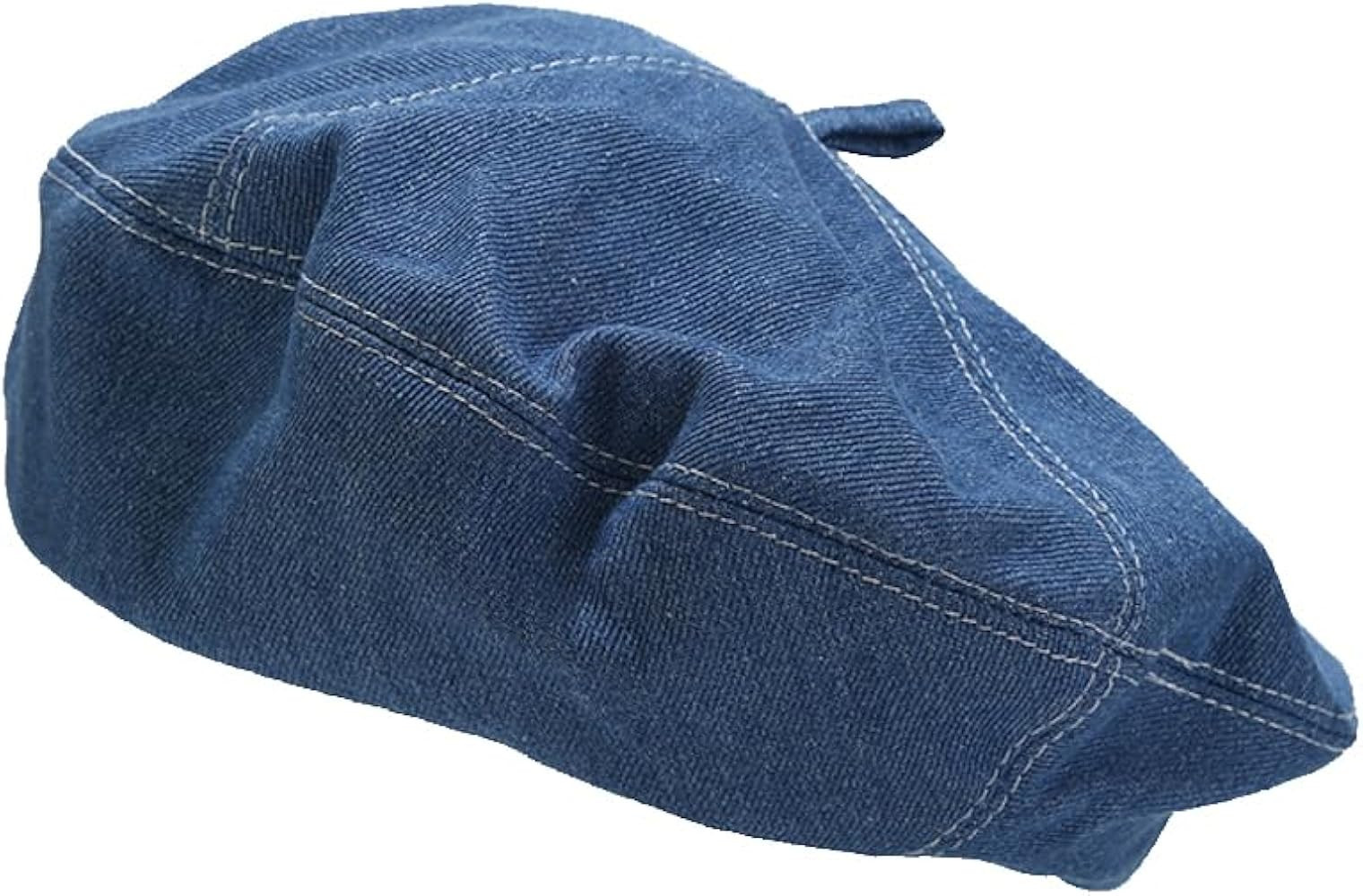 ILUFAM Denim Beret Hat for Women French Style Artist Hat Casual Beanie Cap | Amazon (US)