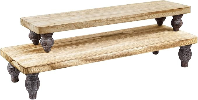 Amazon.com: Ikee Design 2 Pcs Set Wooden Display Riser, Wood Cupcake Dessert Display Riser, Count... | Amazon (US)