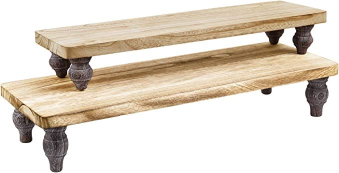 Amazon.com: Ikee Design 2 Pcs Set Wooden Display Riser, Wood Cupcake Dessert Display Riser, Count... | Amazon (US)