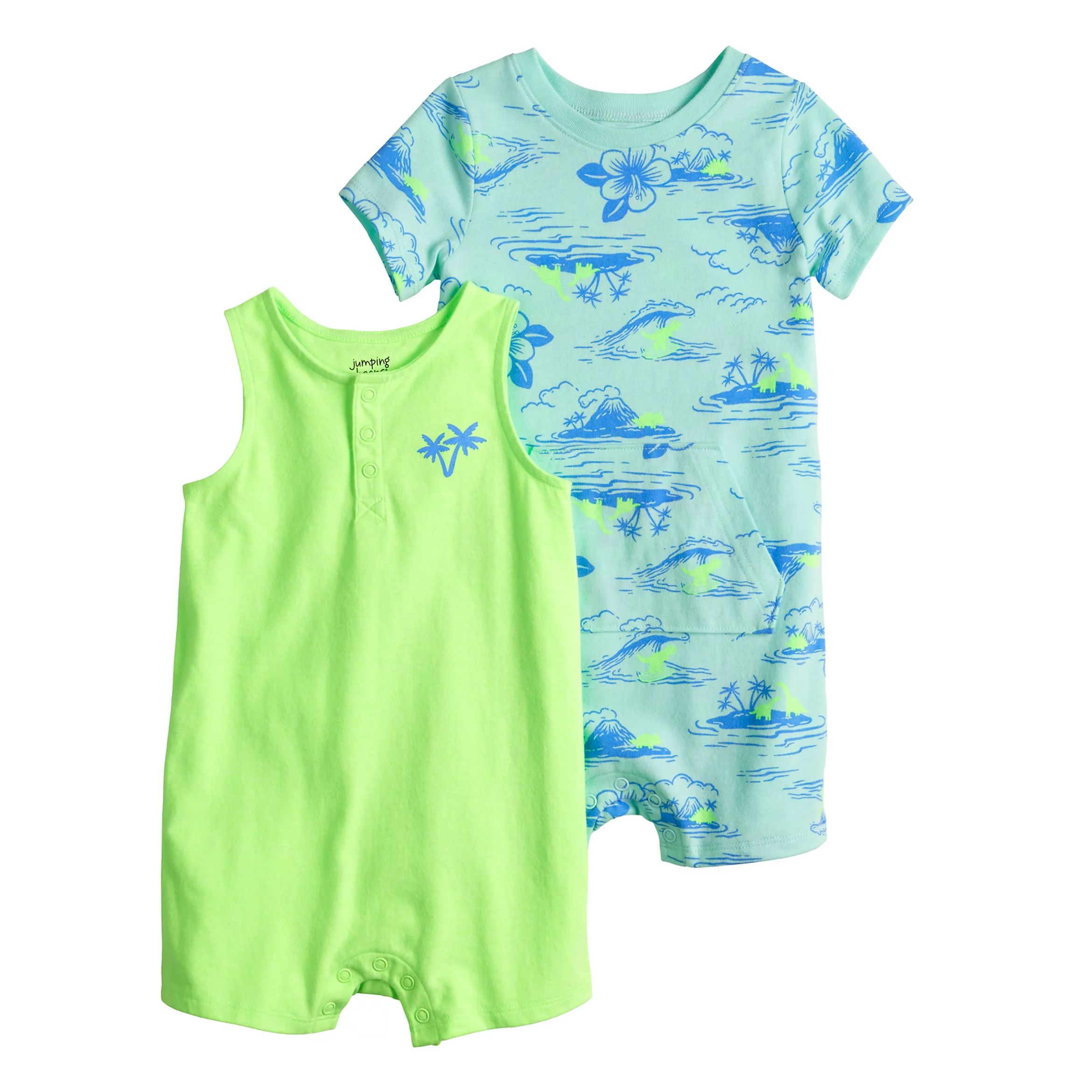 Baby Boy Jumping Beans® Sleeveless Romper & Printed Romper Set | Kohl's