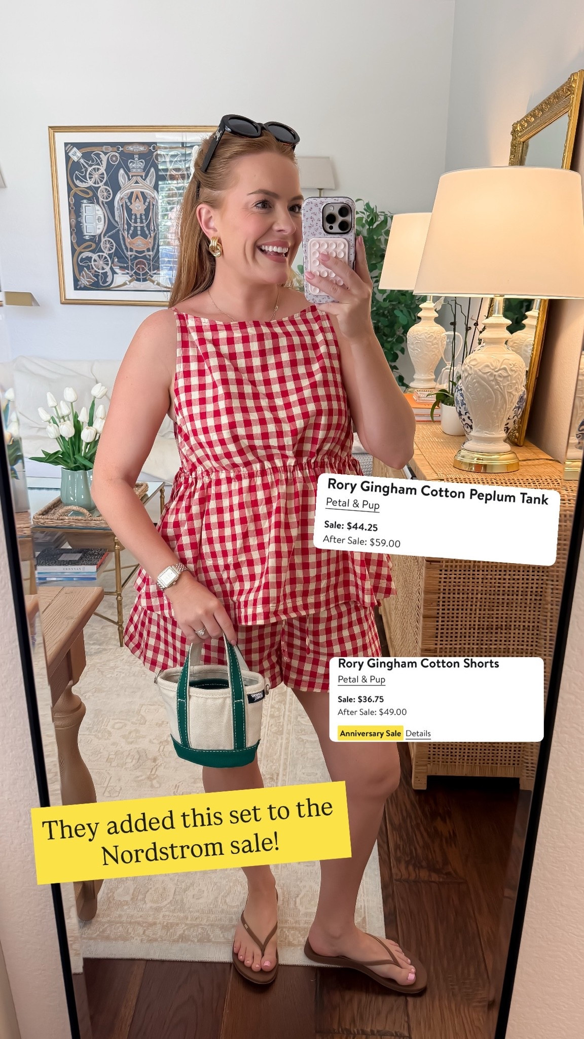 This might be one of the cutest sets added to the Nordstrom Anniversary Sale. ❤️🤍 The red gingham print is timeless, the peplum top gives it such a flattering shape, and the matching shorts make getting dressed as easy as it gets.

Perfect for end-of-summer weekends, Labor Day, brunch, vacation, or game day. Wear it together for a statement look or mix each piece with your favorite denim for even more outfit options.

SEO Keywords: Nordstrom Anniversary Sale, gingham matching set, red gingham outfit, summer matching set, peplum tank, cotton shorts, vacation outfit, Labor Day outfit, game day outfit, cute summer set, Nordstrom fashion, women’s summer style

#nsale #nordstromanniversarysale #ltkstyle #matchingset #summeroutfit