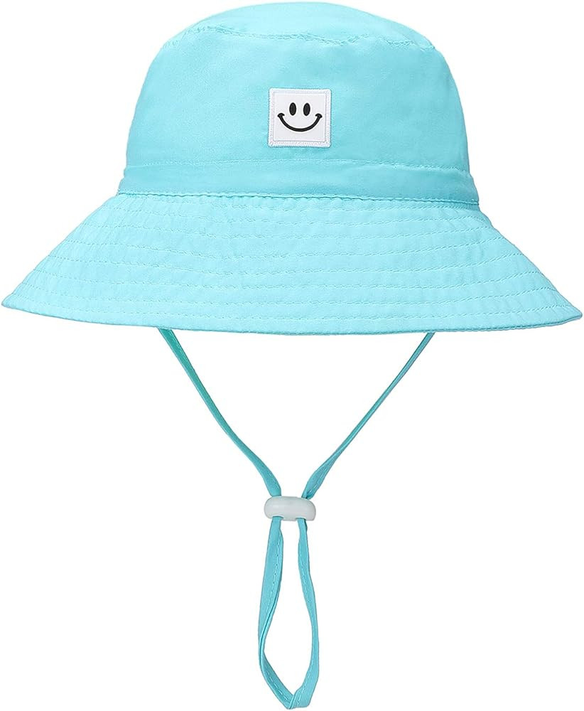 Baby Sun Hat Smile Face Toddler UPF 50+ Sun Protective Bucket hat Nice Beach hat for Baby Girl bo... | Amazon (US)