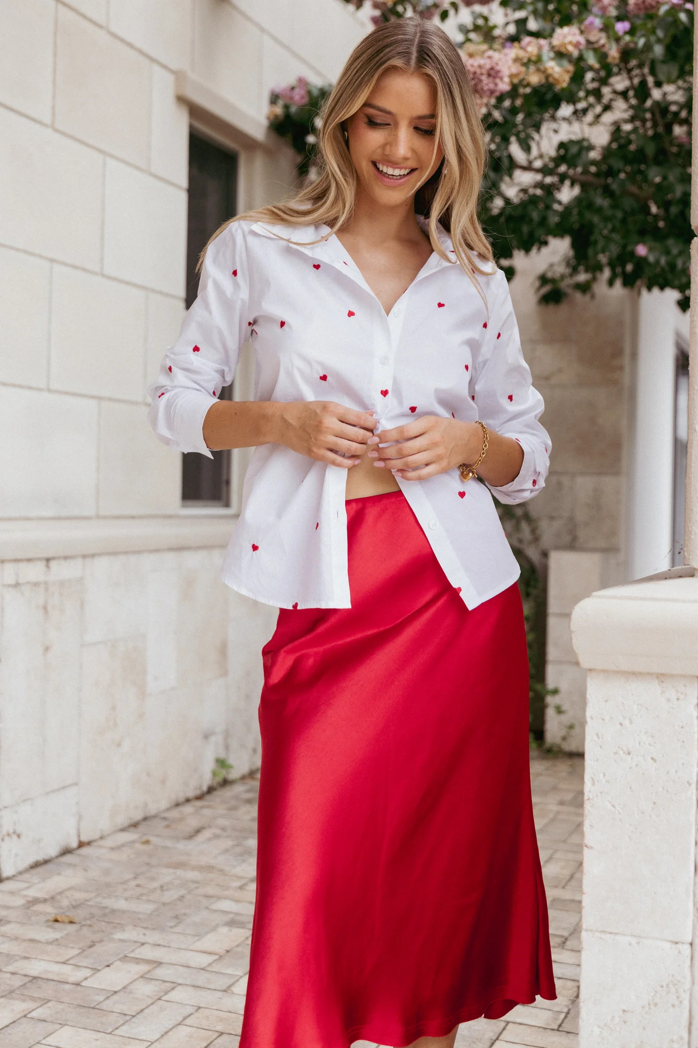 Cyra Heart Top - White Red | Petal & Pup (US)