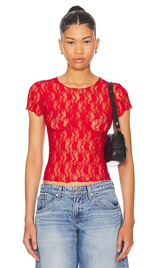 Cely Baby Tee in Red | Revolve Clothing (Global)