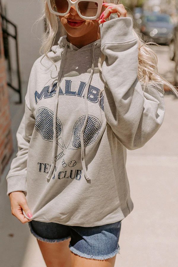 Malibu Tennis Club French Terry Graphic Hoodie Top | Impressions Online Boutique