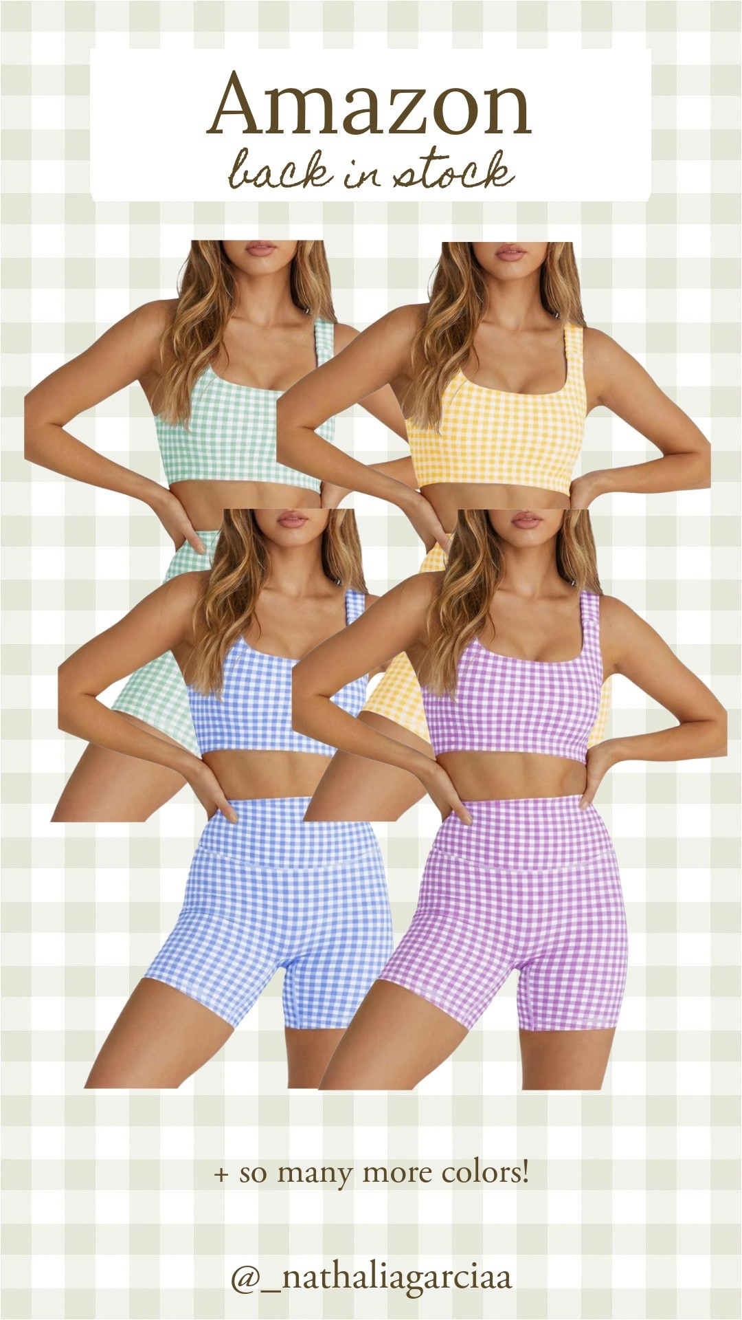 comfy + stretchy womens high waist matching workout set in gingham! perfect for spring, traveling or vacation! | amazon matching sets | workout sets 

#LTKActive #LTKfitnessgoals #LTKootd