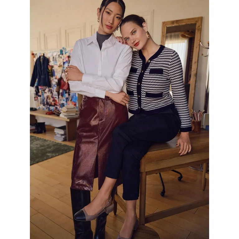 Free Assembly Women's Mid Rise Slim Straight Chino Pants, 25” Inseam, Sizes 0-20 | Walmart (US)