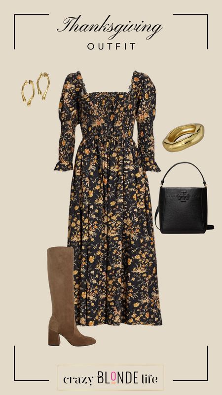 This beautiful dress from DÔEN is comfortable, full of fall colors and perfect for thanksgiving! Add a pair of suede boots, a great black bag like this option from Tory Burch and gold accessories to complete the look! 

#LTKshoecrush #LTKstyletip