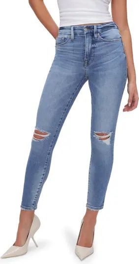 Good American Good Legs Ripped Ankle Skinny Jeans | Nordstrom | Nordstrom