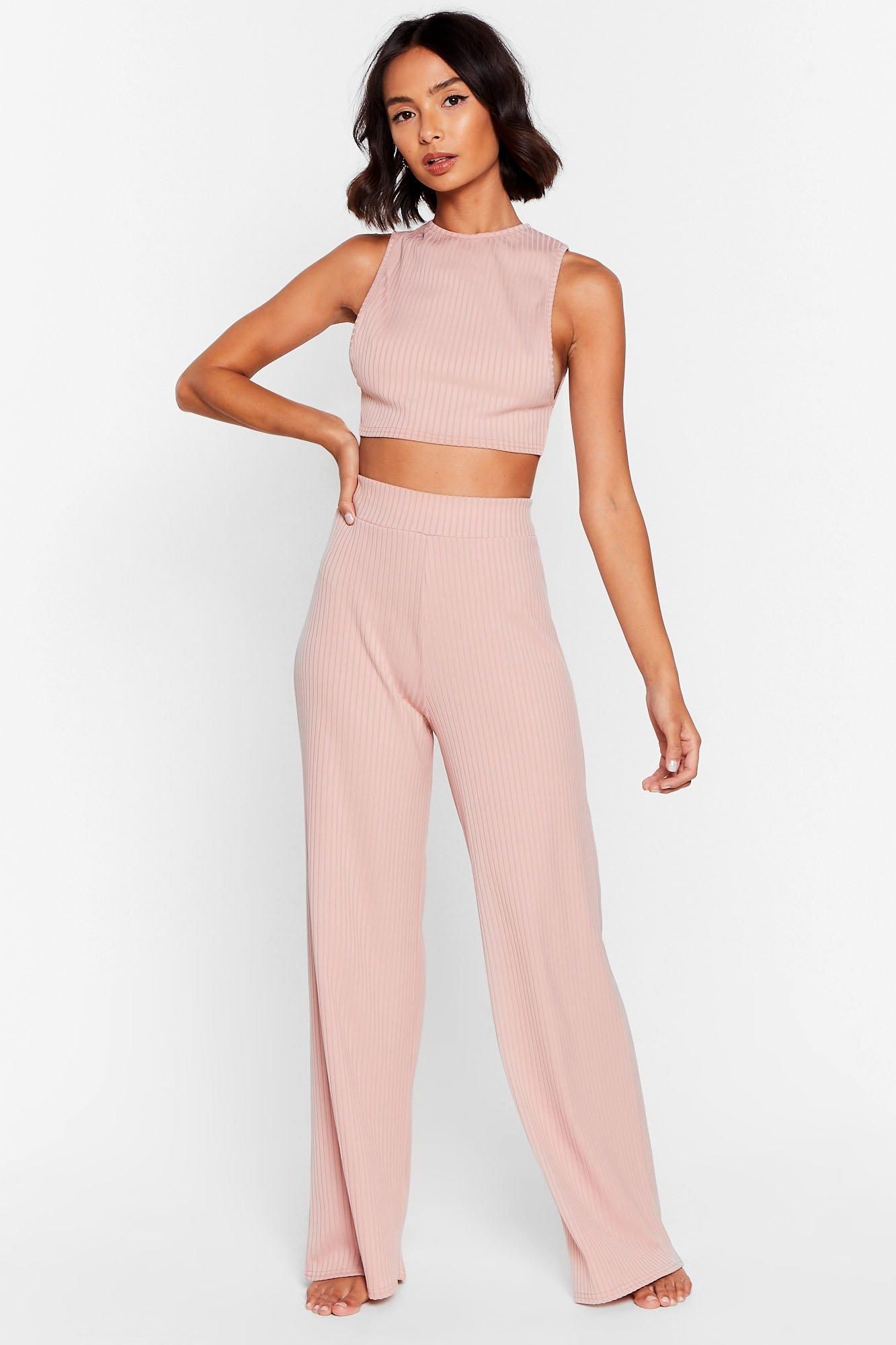 Side Show Crop Top and Wide-Leg Pants Lounge Set | NastyGal (US & CA)