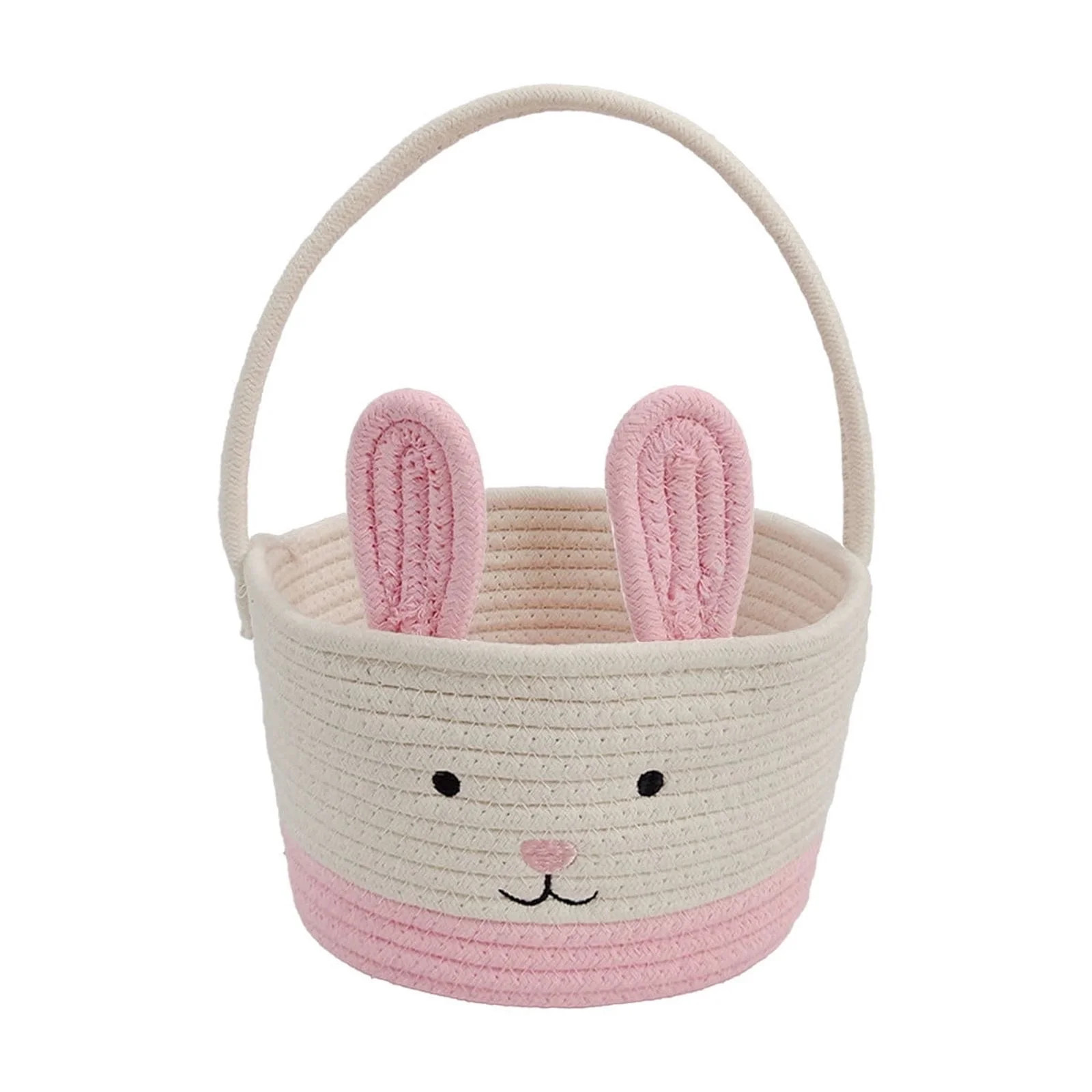 KCEHTA Easter Baskets for Kids Personalized Woven Rope Easter Basket Empty with Bunny Ear and Han... | Walmart (US)
