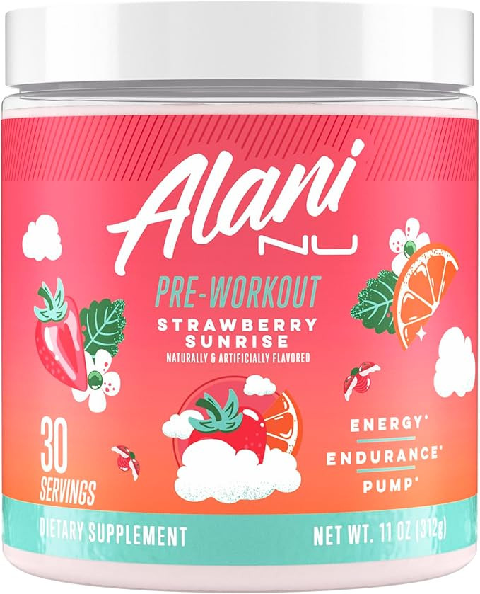 Alani Nu Pre Workout Powder Strawberry Sunrise, Amino Energy Boost, Endurance Supplement, Sugar F... | Amazon (US)