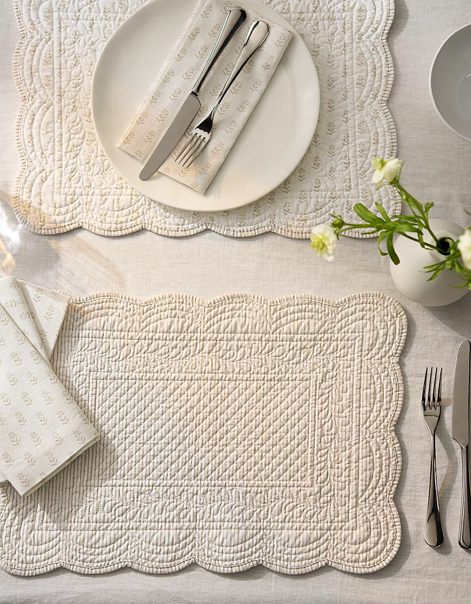 Esme Quilted Reversible Placemats – Set of 2 | Table Linen, Placema... | The White Company UK & ROW