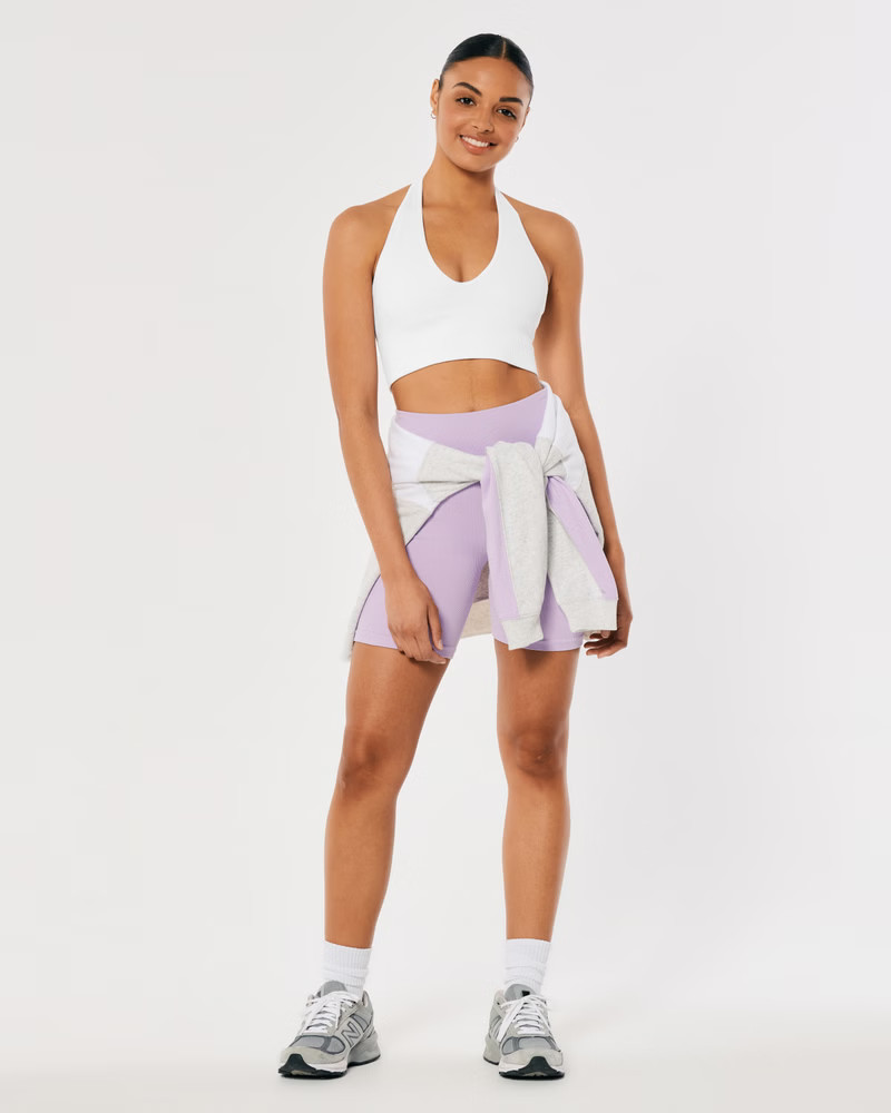 Gilly Hicks Active Seamless Halter Plunge Bra Top | Hollister (US)