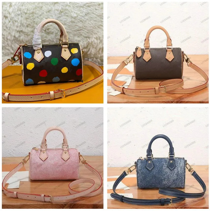 YK Multicolor Dots Nano Speedy Mini Boston Bag Bandouliere 16cm 2023SS Yayoi Kusama Shoulder Bag ... | DHGate
