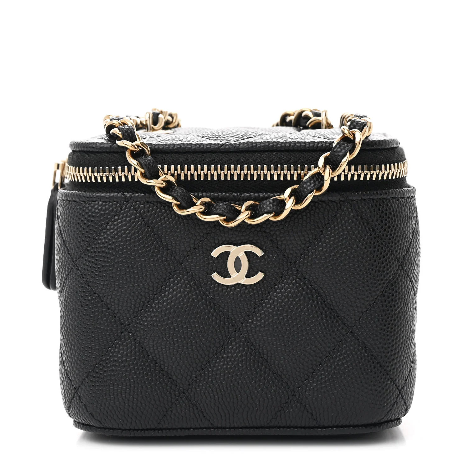 CHANEL Caviar Quilted Mini Vanity Case With Chain Black | FASHIONPHILE | FASHIONPHILE (US)