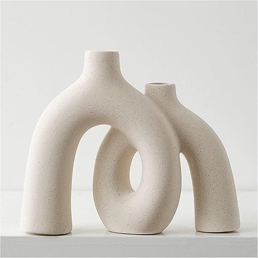 Hug Donut Decorative Vase Set - Modern Nordic Boho Style Vases Home Decor, Matte Ceramic Decorati... | Amazon (US)