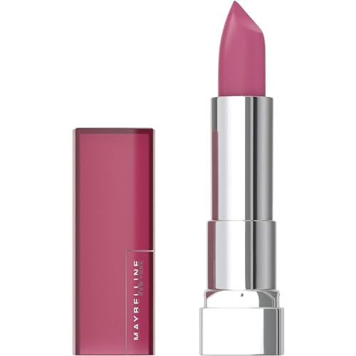 Maybelline Color Sensational Lipstick, Lip Makeup, Matte Finish, Hydrating Lipstick, Nude, Pink, Red, Plum Lip Color, Lust for Blush, 1 Count | Amazon (US)