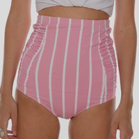 Sun Baked Bottoms | Pink & White Stripes | Coral Reef Swim