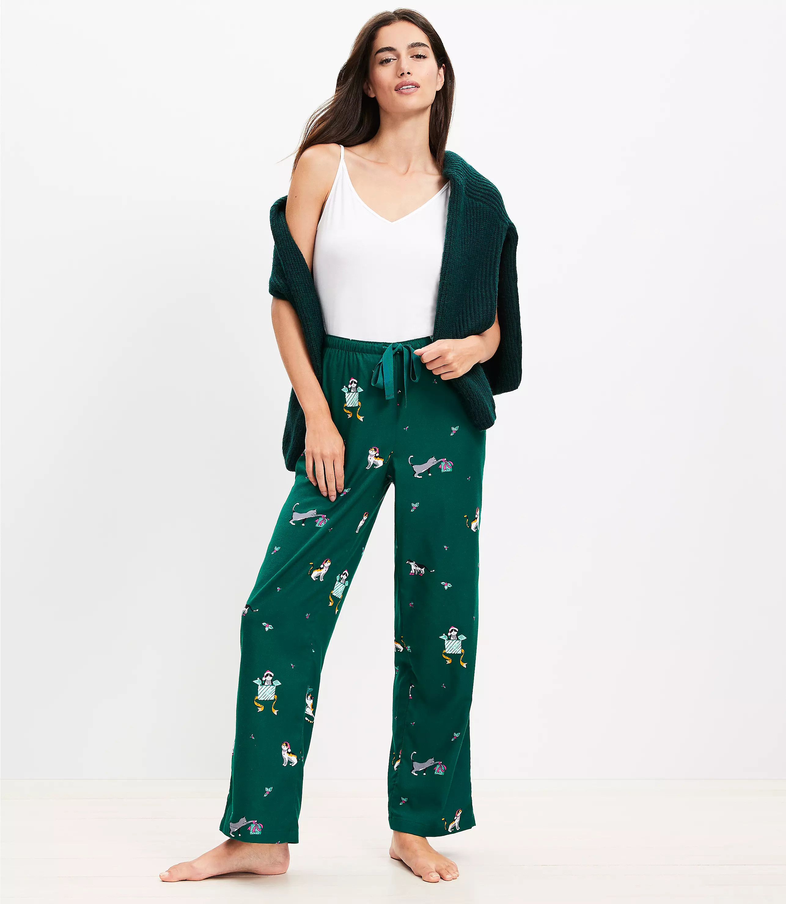 Holiday Cat Pajama Pants | LOFT