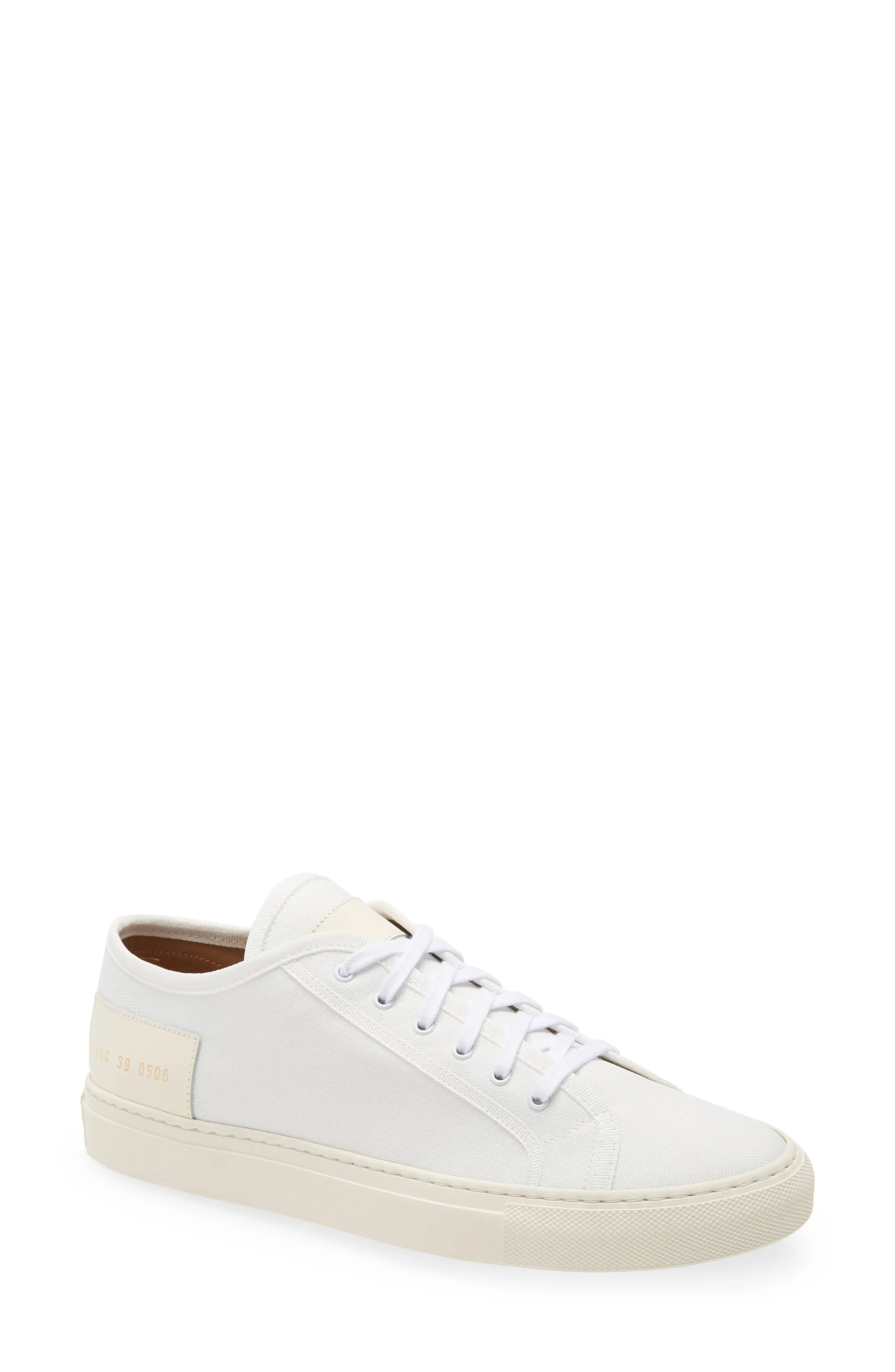 Common Projects Tournament Low Recycled Nylon Sneaker in White/Natural at Nordstrom, Size 8Us | Nordstrom