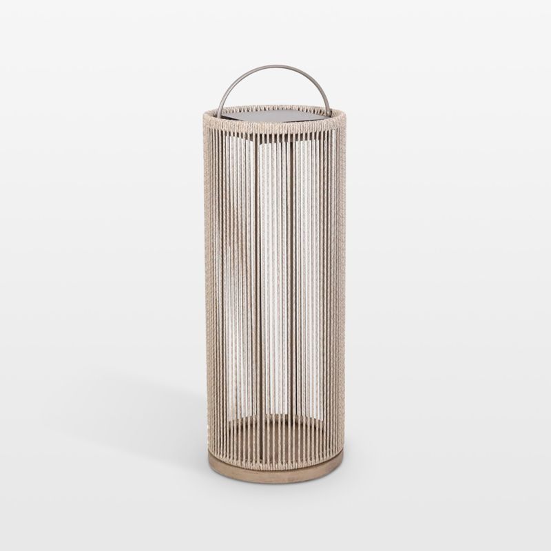 Alto Rope Outdoor Solar LED Lantern 35" | Crate & Barrel | Crate & Barrel