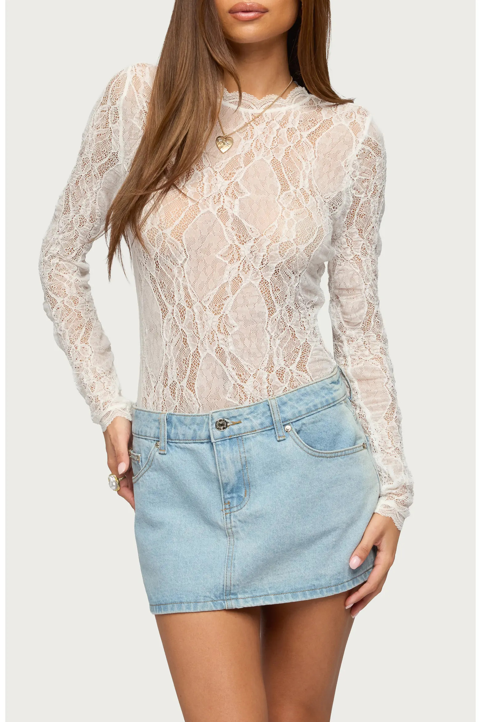EDIKTED Rosalinda Lace Sheer Bodysuit (Women) | Nordstrom | Nordstrom