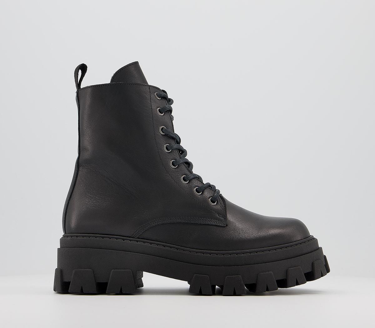 Office
								Assuring Chunky Lace Up Boots
								Black Leather | OFFICE London (UK)