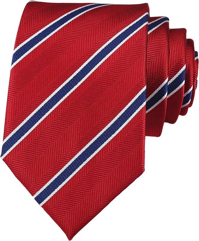 Secdtie Men's Classic Stripe Jacquard Woven Silk Tie Formal Party Suit Necktie | Amazon (US)