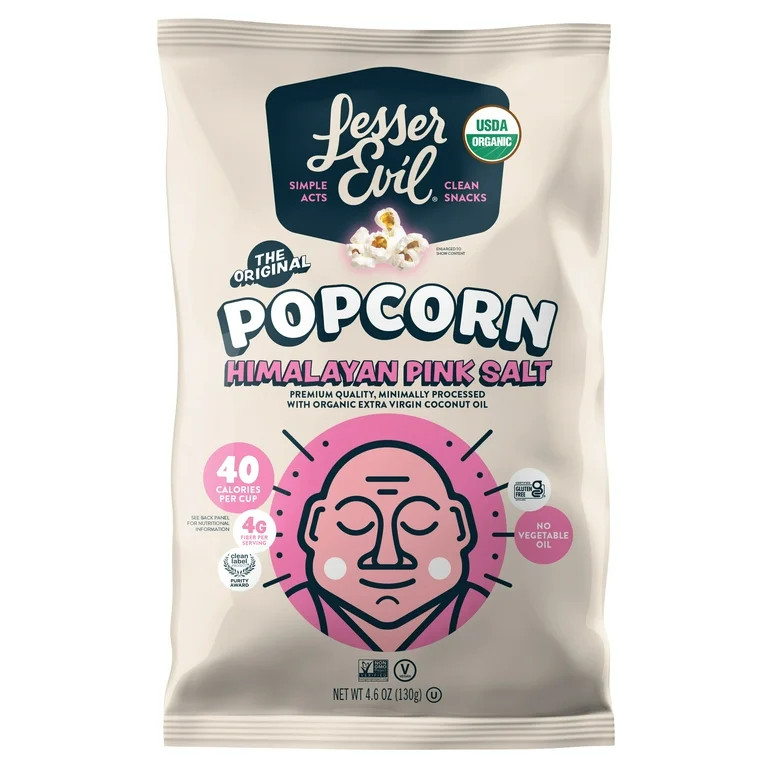 LesserEvil Organic Popcorn, Himalayan Pink, 4.6 oz | Walmart (US)