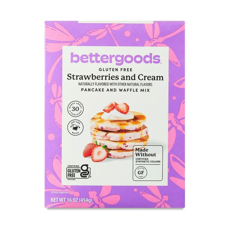bettergoods Gluten-Free Strawberries and Cream Pancake and Waffle Mix, 16 oz | Walmart (US)