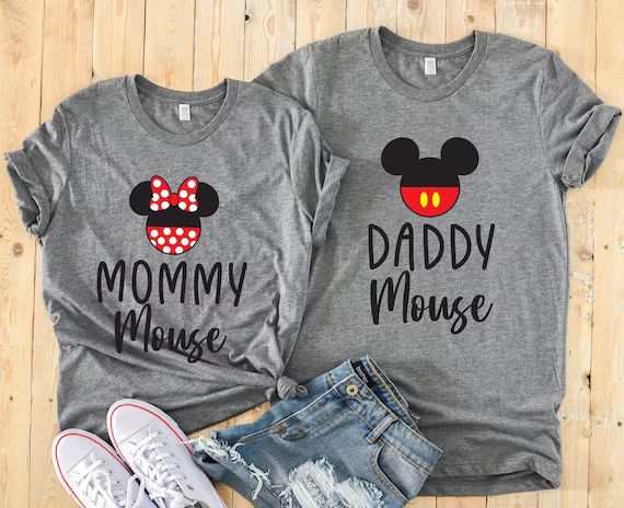 Daddy Mouse and Mommy Mouse Custom Matching Disney Shirts - Disney Couples - Mickey and Minnie | Etsy (US)