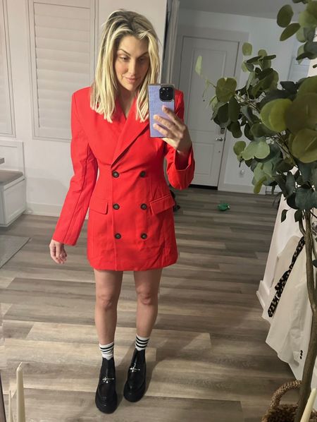 Red blazer dress by L’Academie ❤️ I got it from Revolve! My black platform boots are by Alexander Wang.

#LTKworkwear #LTKshoecrush #LTKstyletip