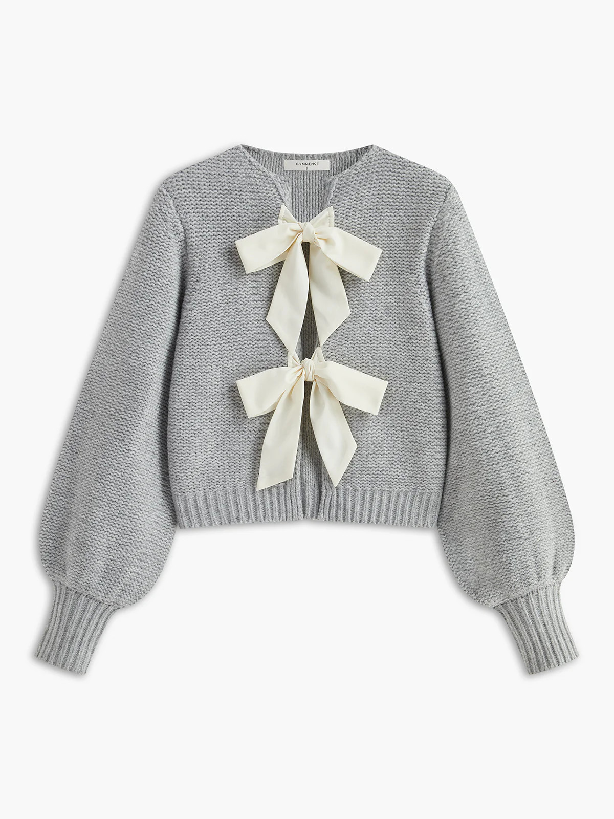 Crew Neck Bow Knit Top | Commense