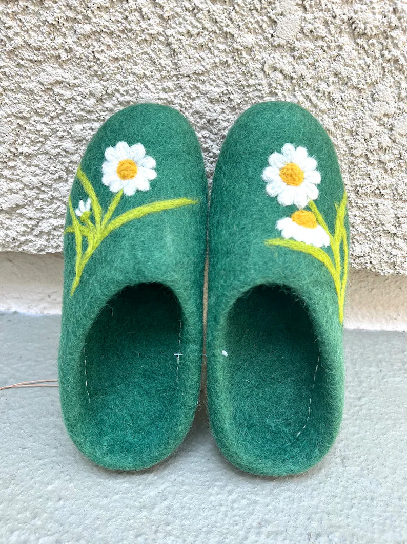Beautiful Comfy Felted Wool Slippers Felted Shoes  Handmade - Etsy | Etsy (US)