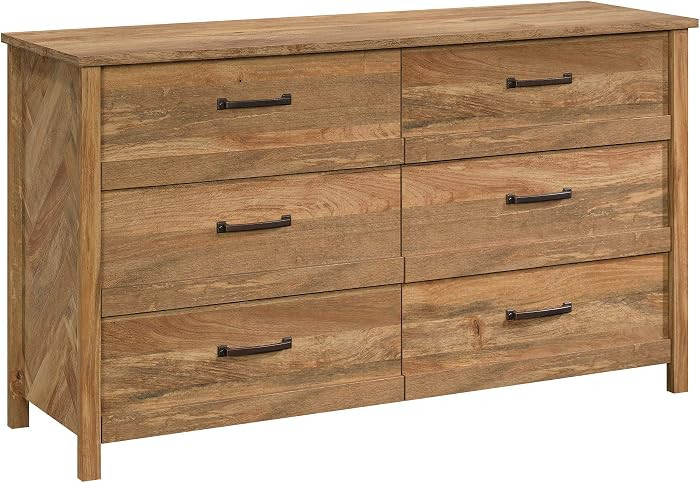 Sauder Cannery Bridge 6 Drawer Dresser Bedroom Dresser Chest of Drawers Wooden, in Sindoori Mango | Amazon (US)