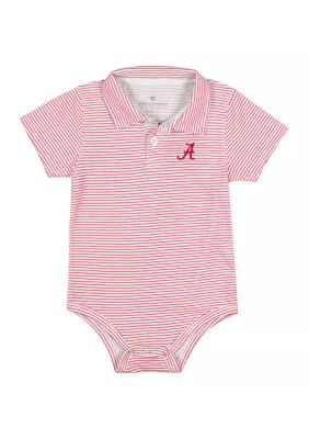 Colosseum Athletics Baby Boys NCAA Alabama Crimson Tide Feeder Stripe Short Sleeve Polo Bodysuit | Belk