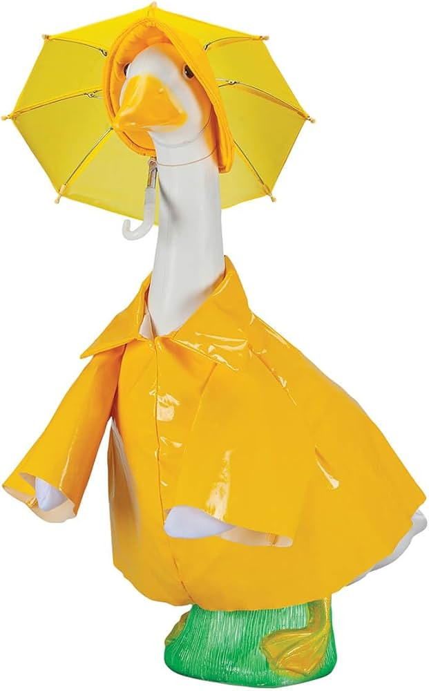 Fox Valley Traders Gaggleville Raincoat Goose Outfit, Fits Large 23" H Statue | Amazon (US)