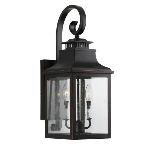 Morgan 2 Light Outdoor Wall Mounted Lighting-Oil Rubbed Bronze Finish - Oil Rubbed Bronze - Oil R... | Bed Bath & Beyond