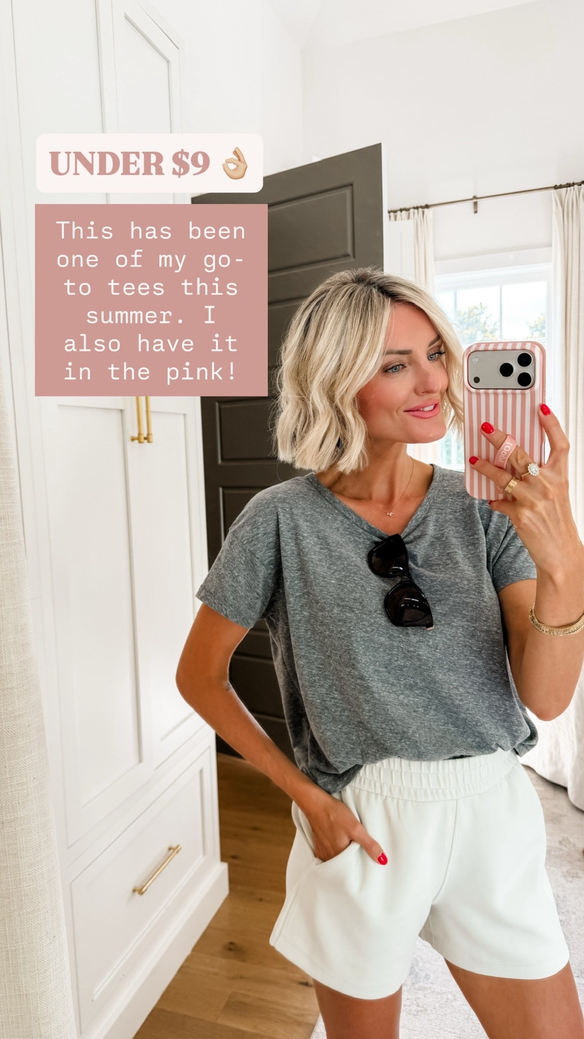 I have been wearing this classic tee on repeat! Currently on sale for July 4th weekend! 👏🏼 Wearing M in tee & S in shorts!

Loverly Grey, Target, grey tee, closet staples, loungewear, basics, sale alert

#LTKSeasonal #LTKSaleAlert